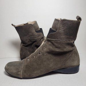 Daniella Lehavi Brown Leather Boots Size 40 US 9 Rivets Zip Up